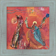 Load image into Gallery viewer, BORN OF FIRE ☼ Heart of America Spirit of the Southwest Painting {Art Print} by Virginia artist Dawn Richerson 10x10 framed