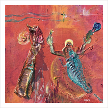 Load image into Gallery viewer, BORN OF FIRE ☼ Heart of America Spirit of the Southwest Painting {Art Print} by Virginia artist Dawn Richerson 10x10