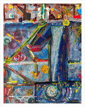 Load image into Gallery viewer, Does Anybody Really Know What Time It Is? Abstract Acrylic painting Dawn Richerson 11x14