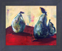 Load image into Gallery viewer, FORESHADOWING {3 Pears & the Truth} ☼ It's Still Life! Painting {Art Print} 11x14 framed
