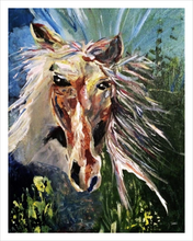 Load image into Gallery viewer, SPIRITED ☼ Heart of America Kentucky Horse Painting {Art Print} by Virginia artist Dawn Richerson 11x14