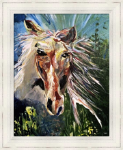 Load image into Gallery viewer, SPIRITED ☼ Heart of America Kentucky Horse Painting {Art Print} by Virginia artist Dawn Richerson 11x14