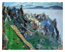 Load image into Gallery viewer, STAIRWAY TO SURRENDER ☼ Soul of Ireland Painting {Art Print} Skellig Michael painting Irish monastic site County Kerry painting by Virginia artist Dawn Richerson 11x14