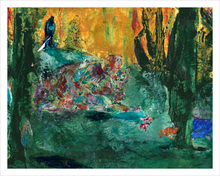 Load image into Gallery viewer, Witness to Her Grief Magdalen painting Sainte Baume Soul of France Dawn Richerson faithscapes painting art print 11x14