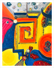 Load image into Gallery viewer, Serpent King painting symbolic Spirited Life animal painting transformation 11x14
