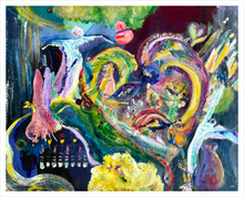 Load image into Gallery viewer, Blue Heart painting broken heart acrylic abstract Dawn Richerson Art 11x14