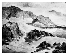 Load image into Gallery viewer, Coastal Storm Wild Atlantic Way painting black and white Soul of Ireland storm at sea Dawn Richerson 11x14