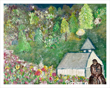Load image into Gallery viewer, CONTEMPLATION ☼ Faithscapes Painting {Art Print} Monk Monastery painting by Virginia artist Dawn Richerson 11x14