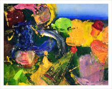 Load image into Gallery viewer, Hat Party colorful abstract painting by Dawn Richerson 11x14