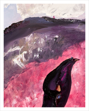 Load image into Gallery viewer, PEACEFUL PURSUITS: Of Life & Liberty - Falling Creek Park Bedford Virginia painting - Dawn Richerson - 11x14 penguin pink purple