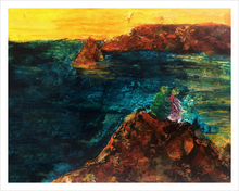 Load image into Gallery viewer, AGDE {Music of the Morning} ☼ Soul of France & Magdalen Painting {Art Print} Faithscapes painting by Virginia artist Dawn Richerson South of France coastal painting 11x14