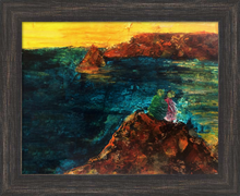 Load image into Gallery viewer, AGDE {Music of the Morning} ☼ Soul of France & Magdalen Painting {Art Print} Faithscapes painting by Virginia artist Dawn Richerson South of France coastal painting 11x14 framed