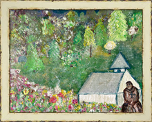 Load image into Gallery viewer, CONTEMPLATION ☼ Faithscapes Painting {Art Print} Monk Monastery painting by Virginia artist Dawn Richerson 11x14 framed