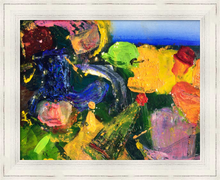 Load image into Gallery viewer, Hat Party colorful abstract painting by Dawn Richerson 11x14 framed