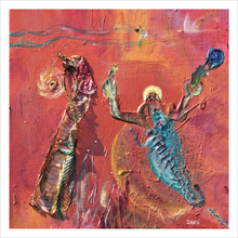 Load image into Gallery viewer, BORN OF FIRE ☼ Heart of America Spirit of the Southwest Painting {Art Print} by Virginia artist Dawn Richerson 12x12