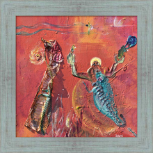 Load image into Gallery viewer, BORN OF FIRE ☼ Heart of America Spirit of the Southwest Painting {Art Print} by Virginia artist Dawn Richerson 12x12 framed