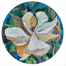 Load image into Gallery viewer, Magnolia Moment - Blue Ridge Parkway flower painting - Virginia artist Dawn Richerson 12x12
