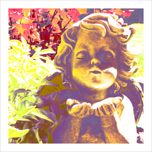 Angel Kisses - Altered Photo Angel Statue - 12x12