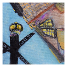 Load image into Gallery viewer, BEDFORD STREET SIGNS ☼ Heart of America Virginia Painting {Art Print} Virginia Artist Dawn Richerson 12x12