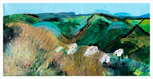 Load image into Gallery viewer, Fertile Field - Loughcrew painting - Ireland sheep painting by Dawn Richerson - 12x24