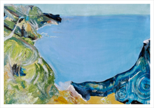Load image into Gallery viewer, The Dragon's Tale Antrim Coast Painting - Ireland Painting of a dragon - Dawn Richerson 13x19