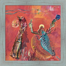 Load image into Gallery viewer, BORN OF FIRE ☼ Heart of America Spirit of the Southwest Painting {Art Print} by Virginia artist Dawn Richerson 16x16 framed