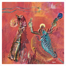 Load image into Gallery viewer, BORN OF FIRE ☼ Heart of America Spirit of the Southwest Painting {Art Print} by Virginia artist Dawn Richerson 16x16