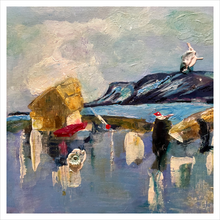 Load image into Gallery viewer, Silver Serene Sligo Bay Painting - Dawn Richerson Soul of Ireland painting Wild Atlantic Way 16x16
