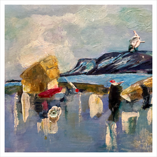 Load image into Gallery viewer, Silver Serene Sligo Bay Painting - Dawn Richerson Soul of Ireland painting Wild Atlantic Way 16x16