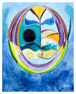 FIRMAMENT There Rose a Second Sea ☼ Curvature & Creation Watercolor {Art Print} 16x20