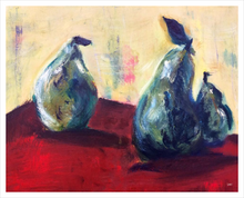 Load image into Gallery viewer, FORESHADOWING {3 Pears & the Truth} ☼ It's Still Life! Painting {Art Print} 16x20