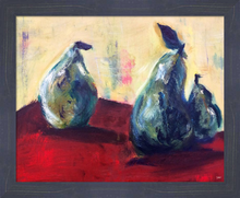 Load image into Gallery viewer, FORESHADOWING {3 Pears & the Truth} ☼ It's Still Life! Painting {Art Print} 16x20 framed