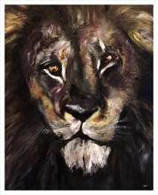 Load image into Gallery viewer, RETURN OF THE GOLDEN SON ☼ Spirited Life Lion Painting {Art Print} lion painting by Virginia artist Dawn Richerson 16x20
