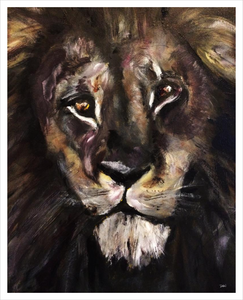 RETURN OF THE GOLDEN SON ☼ Spirited Life Lion Painting {Art Print} lion painting by Virginia artist Dawn Richerson 16x20