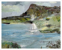 Load image into Gallery viewer, Sligo Bay BOAT & BEN BULBEN ☼ Soul of Ireland Painting {Art Print} Dawn Richerson 16x20