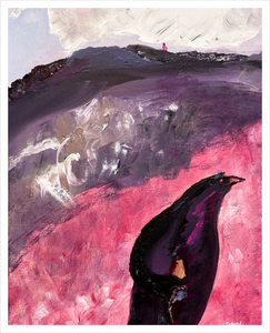 PEACEFUL PURSUITS: Of Life & Liberty - Falling Creek Park Bedford Virginia painting - Dawn Richerson - 16x20 penguin pink purple