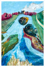 Load image into Gallery viewer, LIBERTY LAKE: What Swims Free in Me - Liberty Lake painting Bedford Virginia art 16x24