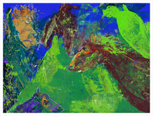 Load image into Gallery viewer, All the Mishmashed Stories Magdalen painting horses sainte buame soul of france painting by Virginia artist Dawn Richerson 18x24