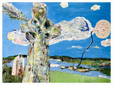 Load image into Gallery viewer, THAT YOU MIGHT HAVE LIFE ☼ Soul of Ireland Painting 18x24 Clonmacnoise painting County Offaly art Dawn Richerson