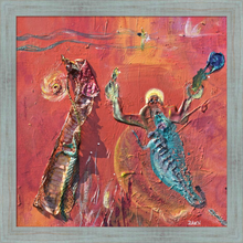 Load image into Gallery viewer, BORN OF FIRE ☼ Heart of America Spirit of the Southwest Painting {Art Print} by Virginia artist Dawn Richerson 20x20 framed