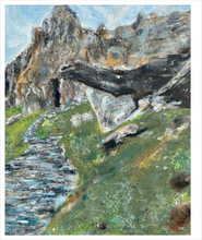 Load image into Gallery viewer, Watchers of the Holy Isle Skellig Michael Pastel Painting Soul of Ireland painting mythical Ireland 20x24