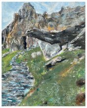 Load image into Gallery viewer, Watchers of the Holy Isle Skellig Michael Pastel Painting Soul of Ireland painting mythical Ireland 24x30