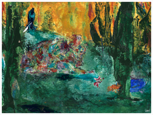 Load image into Gallery viewer, Witness to Her Grief Magdalen painting Sainte Baume Soul of France Dawn Richerson faithscapes painting art print 30x40