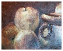 Load image into Gallery viewer, THREE APPLES STILL LIFE ☼ Spirited Life Painting {Art Print} by Virginia artist Dawn Richerson 16X20
