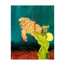 Load image into Gallery viewer, Cats on the Move - full moon night children's room painting Dawn Richerson 4x5