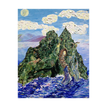 Load image into Gallery viewer, Holy Mountain Skellig Michael painting - Soul of Ireland Collection - Dawn Richerson - mystical Ireland 4x5
