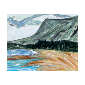 THE FIXED MOUNTAIN & ALL THAT MOVES ☼ Soul of Ireland Painting Ben Bulben County Sligo Dawn Richerson Art 4x5