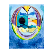 Load image into Gallery viewer, FIRMAMENT There Rose a Second Sea ☼ Curvature & Creation Watercolor {Art Print} 4x6
