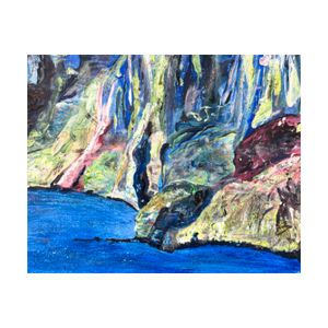 Steeped in Story Slieve League Painting - Soul of Ireland painting by Dawn Richerson 4x5