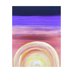 SUNSET Watch the Sun Go Down Again ☼ True Direction {Art Print} 4x5Sunset painting Dawn Richerson 4x5